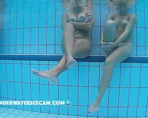 Two hot teen 18 on underwater bench
