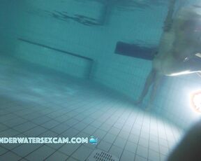 Elder couple underwater massage