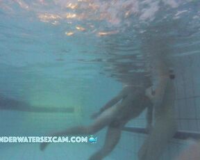 Young couple fucks not on underwater bench