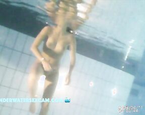 Teen couple first time nude in the famous public pool