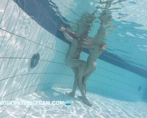This couple loves it naked in the pool on sunny days