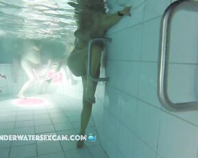 Is that underwater yoga? Performed in a public pool