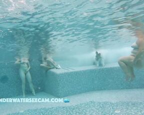 Naked women of different ages in the sauna pool