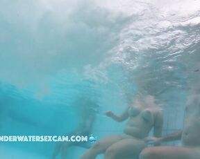 This couple enjoys the warm water in a sauna pool