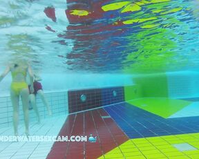 Chinese girls always wear very thin swimsuits and our cameraman shot it underwater in a public pool