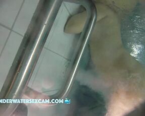 NEW! She is sexually aroused by the hard underwater massage