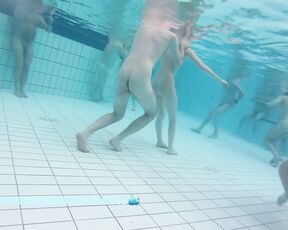 NEW! A group of young people enjoy playing naked in the sauna pool