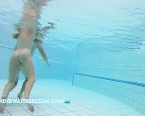 NEW! Horny couple feels great in the warm water of the sauna pool