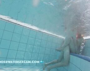 This young girl is surprised what you can do underwater if you are completely naked