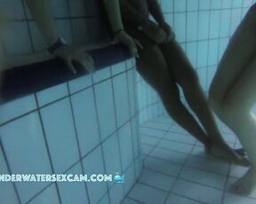 NEW! Three naked young mermaids are talking about sex in the pool