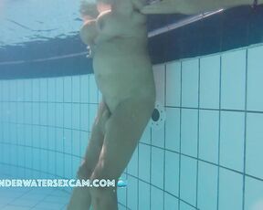 NEW! This busty milf also does water gymnastics masturbation but from the front and behind