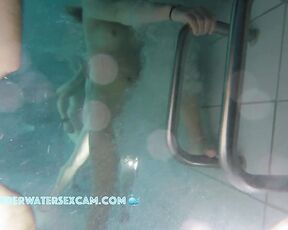 NEW! This hot girl does some gymnastics with the underwater jet stream