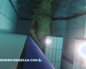 NEW! Our friend here has chosen the dark corner to fuck his new girlfriend in the sauna pool