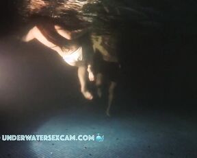 These underwater games in the public pool are like a foreplay for sex in the cabin