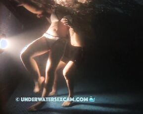 These underwater games in the public pool are like a foreplay for sex in the cabin