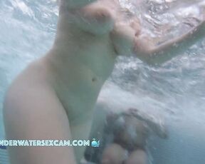 NEW! The air bubbles in the public jacuzzi make her beautiful young breasts vibrate