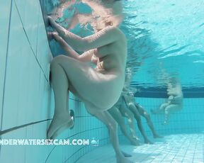 NEW! This lady has a lot of fun with the underwater massage and her pussy gets some too