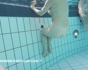 NEW! This lady has a lot of fun with the underwater massage and her pussy gets some too