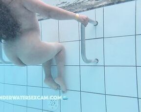 NEW! She is so small that she can hardly stand in the pool but she wants to show everyone her nipples