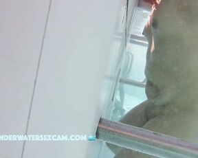 NEW! This young Chinese girl is naked in the sauna pool for the first time and discovers the underwater jet
