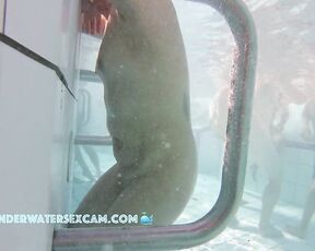 NEW! This young Chinese girl is naked in the sauna pool for the first time and discovers the underwater jet