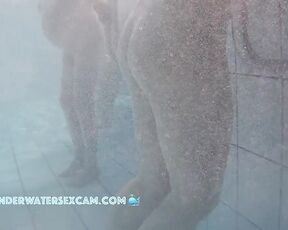 NEW! This sweet young woman is experiencing the benefits of an underwater massage jet for the first time in her life