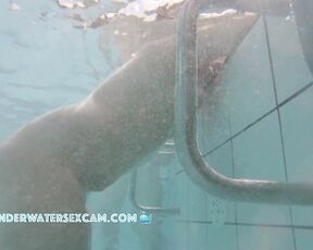You can watch this cute chubby girl massaging her lower body with the underwater jet ;-) while the voyeur's hidden pool camera records everything in a public fkk resort