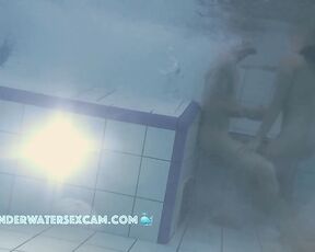 NEW! A young couple meets naked in the pool at dusk