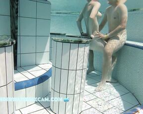 NEW! A young teen couple who is naked in the water for the first time realizes that they are getting horny