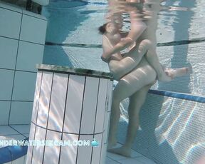 NEW! Young couple gets hornier and hornier the longer they are naked in the sauna pool.