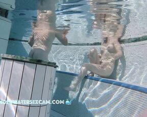 NEW! Young couple gets hornier and hornier the longer they are naked in the sauna pool.