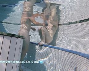 NEW! Young couple gets hornier and hornier the longer they are naked in the sauna pool.