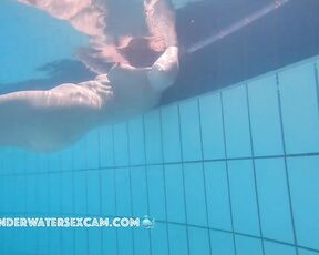 NEW! She tries to lift her nipples out of the water so I can see them