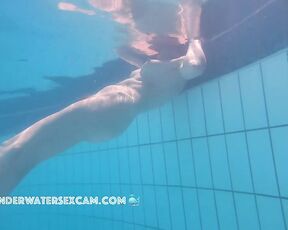 NEW! She tries to lift her nipples out of the water so I can see them