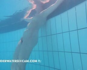 NEW! She tries to lift her nipples out of the water so I can see them