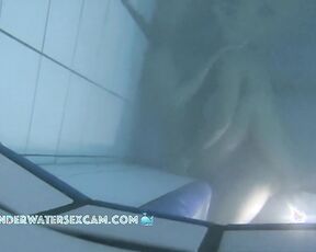 NEW! Young teen couple comes extra in the evening so nobody sees them fucking underwater