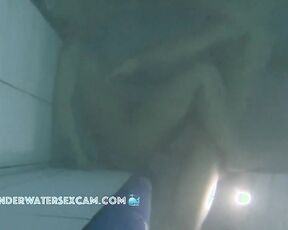 NEW! Young teen couple comes extra in the evening so nobody sees them fucking underwater