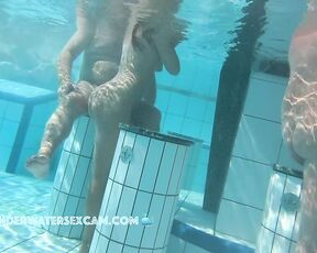 NEW! This hot couple would love to fuck immediately in the pool even if many people are watching
