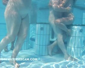 NEW! This hot couple would love to fuck immediately in the pool even if many people are watching