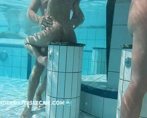 NEW! This hot couple would love to fuck immediately in the pool even if many people are watching