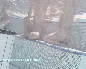 NEW! Two young hot chicks talk about the best way to fuck in the pool