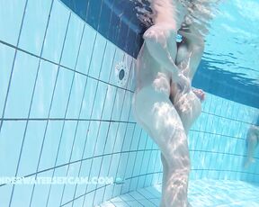 NEW! She knows exactly that she makes her boyfriend horny and the voyeurs in the sauna pool too