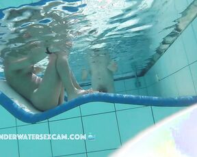 NEW! This hot Latina shows off her fantastic body on an underwater lounger.