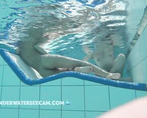 NEW! This hot Latina shows off her fantastic body on an underwater lounger.