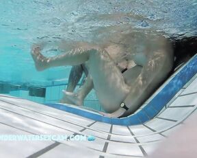 NEW! I think she's pretty surprised at what you can do with the little jets on these underwater loungers