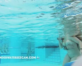 NEW! I think she's pretty surprised at what you can do with the little jets on these underwater loungers