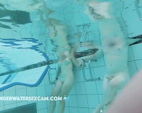 NEW! A young couple has found the powerful underwater jets and is enjoying a massage.