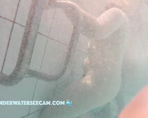 NEW! She fucks the underwater jet because there is no man available at the moment