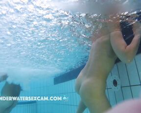 NEW! This very athletic girl with cute nipples is exercising in the water, and it's making me horny.