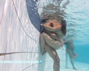 NEW! This couple just fucks like that in a public swimming pool, right up to the end.